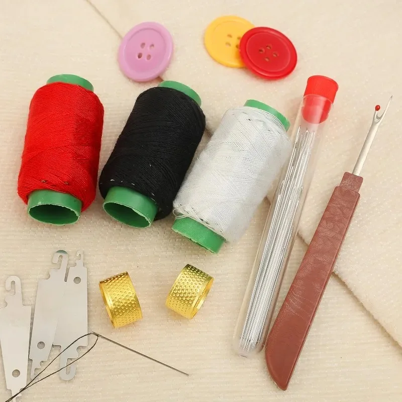 31/34pcs Stainless Steel Sewing Needles Set Embroidery Cross Large Eye with Thread Multi Size DIY Clothing Sewing Manual Tools