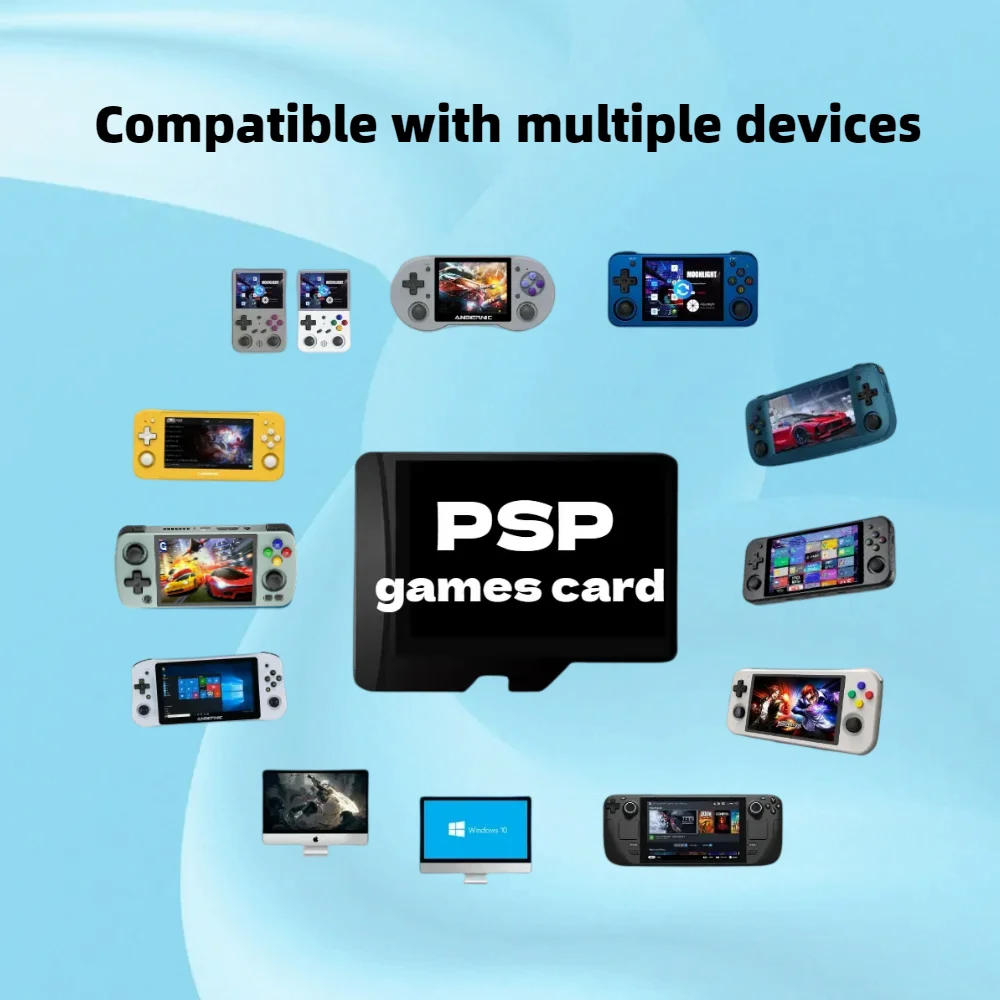 Carte de jeu PSP TF personnalisée pour Retroid Pocket 3 Plus Flip RP3 +, langues américaines, européennes, japonaises, françaises, allemandes, italiennes, coréennes, espagnoles et chinoises