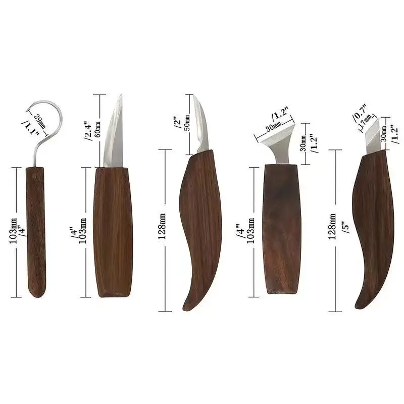 8pcs Wood Carving Kit Wood Carving Tools Hand Carving Knife Set with Needle File Wood Spoon Carving Kit for Beginners Whittling