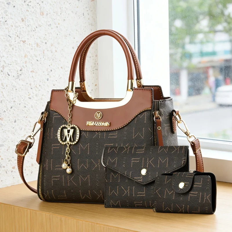 3-piece set of light luxury high-grade printed letter bags, premium fashionable women's bags, large-capacity handbags for commut - view 3