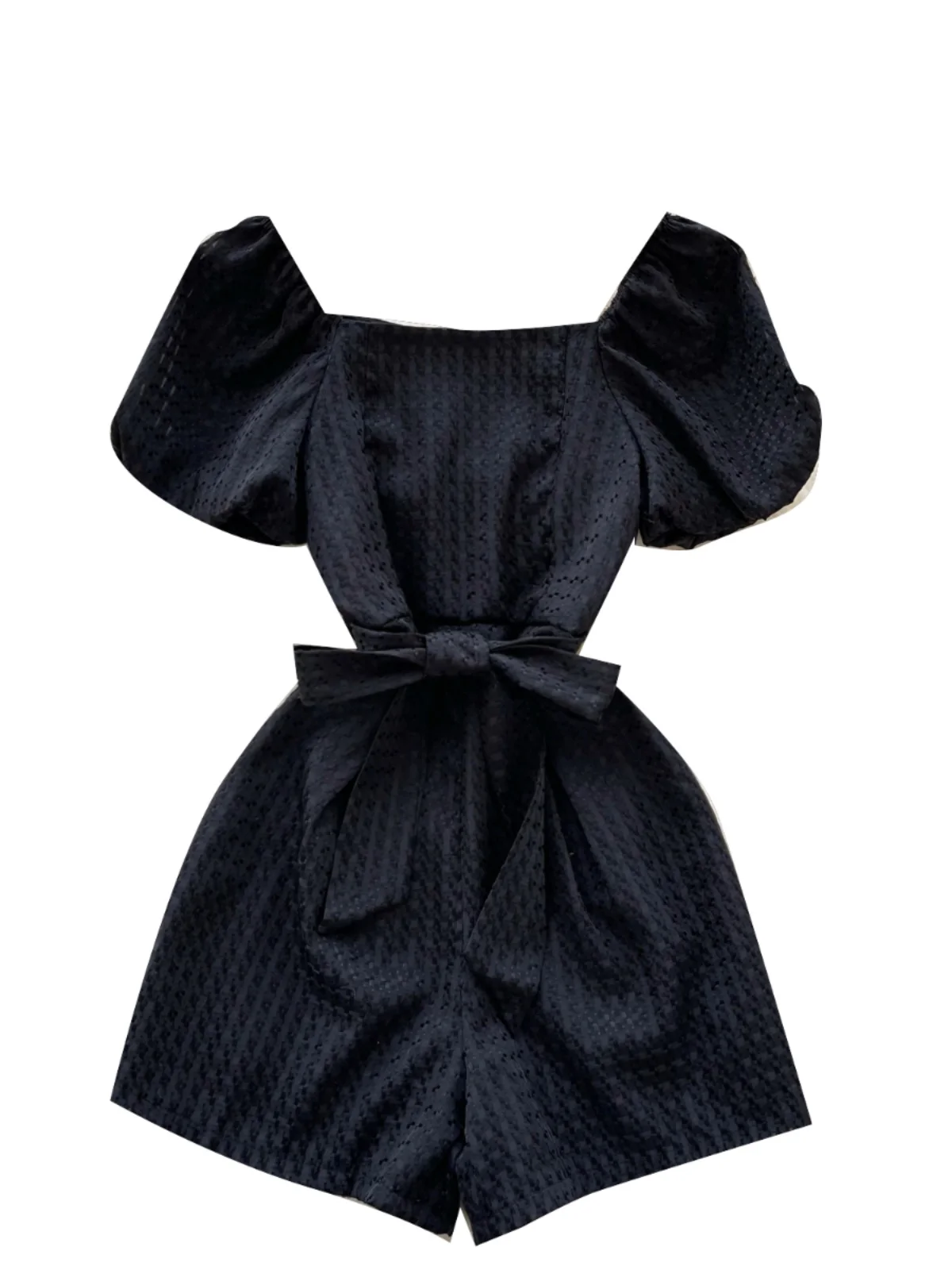 

High Waist Slimming Wide Leg ort Pants Bubble Sve Collar Suit Commute Sle Spring Season Regular Thin