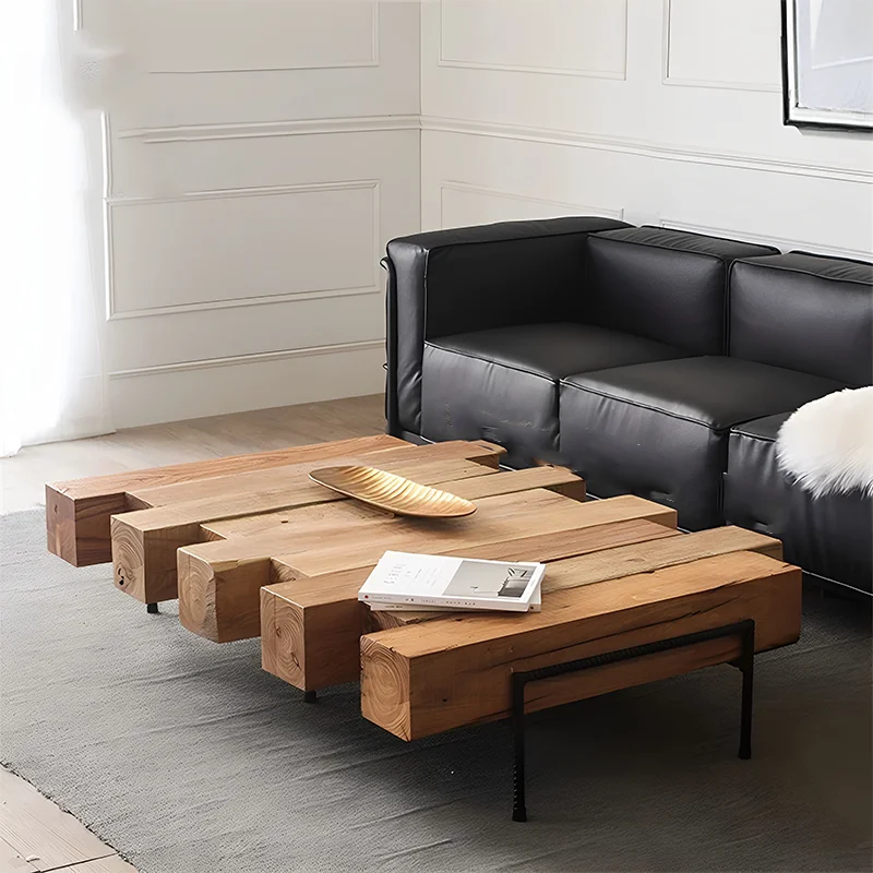 Aesthetic Modern Coffee Table Unique Minimalist Clear Transform Decoration Center Side Table Wood Luxury Meubles Home Furniture