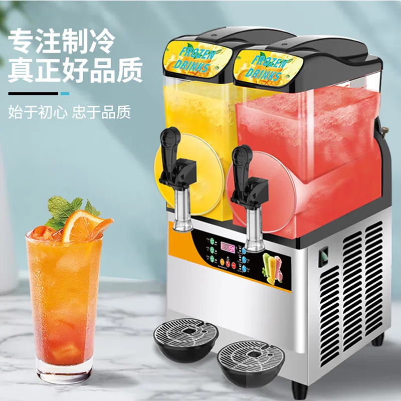 

Commercial Slush Machine Frozen Drink Dispenser Ice-Cool Juice Making Use For Cafe Snack Bar Home Snow Melting Machine