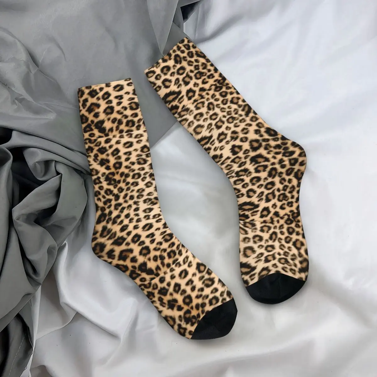 Fashion Male Men Socks Casual Leopard Faux Fur Animal Sock Polyester Sport Women Socks Spring Summer Autumn Winter