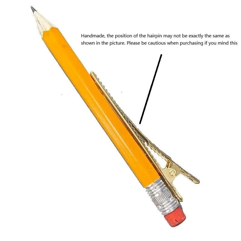 1/3pcs Pencil-Shaped Hair Clips, Cute And Quirky Duckbill Clips, Great Choice for Teachers, Students, And Back-To-School Styling