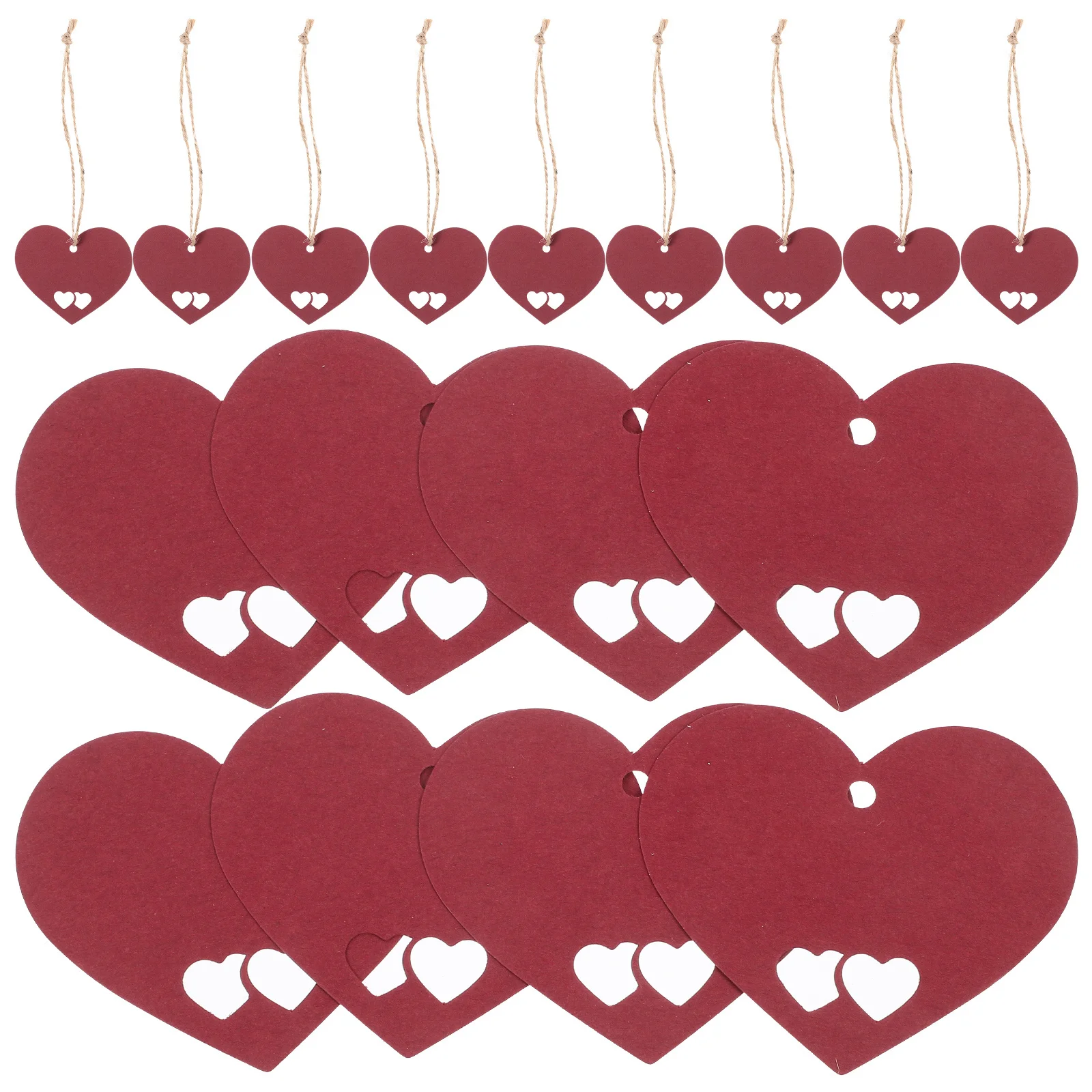 1Set Romantic Heart Cutouts Paper Tags Multi-Function Wrapping Tags for Wedding Festival Crafts Name Cards Bookmarks