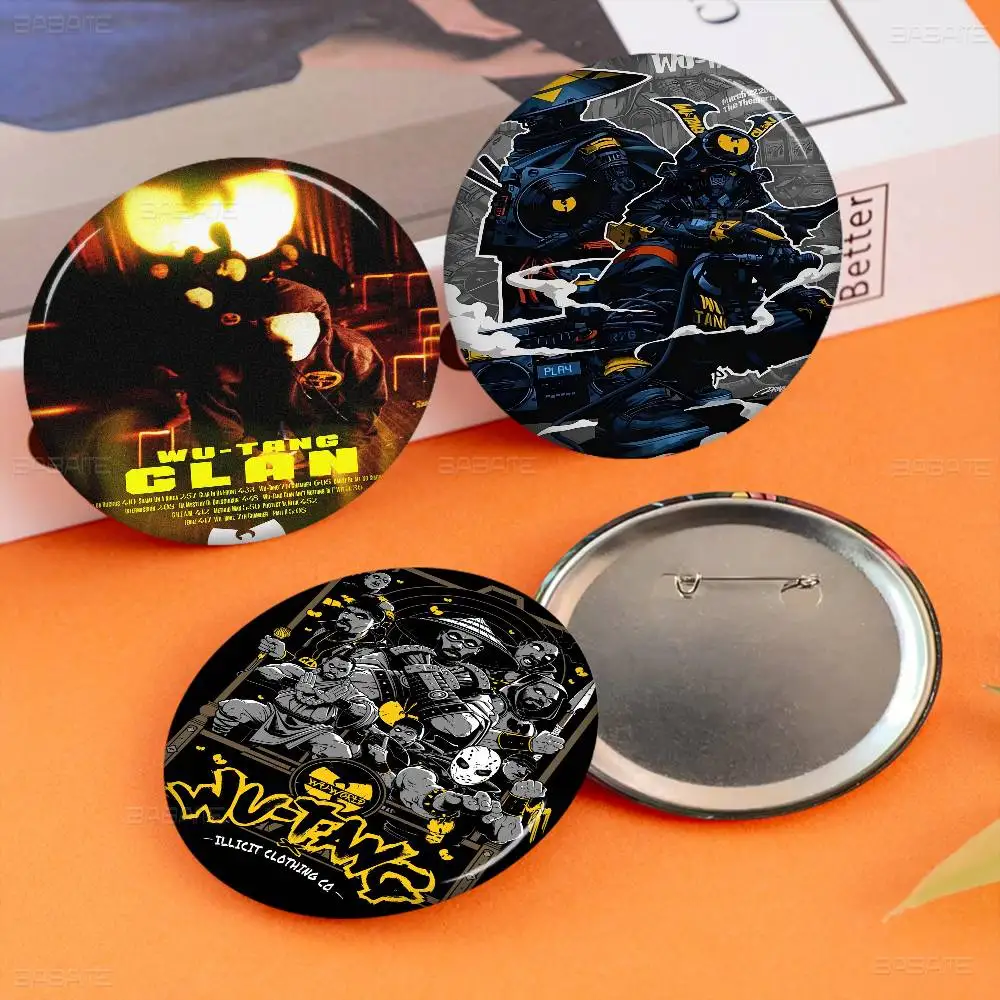 W-Wu-T-Tang C-Clan Group Tinplate Pin Button Custom Anime Role Old-school Brooch Cartoon Collar Badge Jewelry Gift Fans