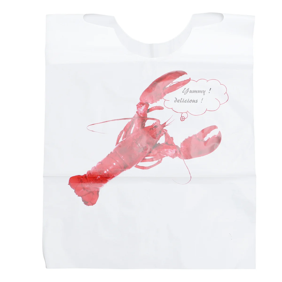 100 PCS Bib Disposable Apron Aprons Funny Seafood Plastic Lobster for Restaurant