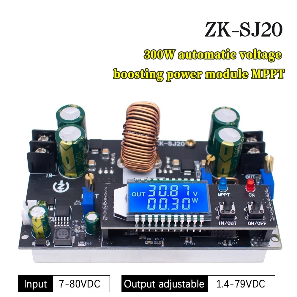 

ZK-SJ20 Automatic Step Up Down Module MPPT Buck Boost Converter Power Supply Module Adjustable Board