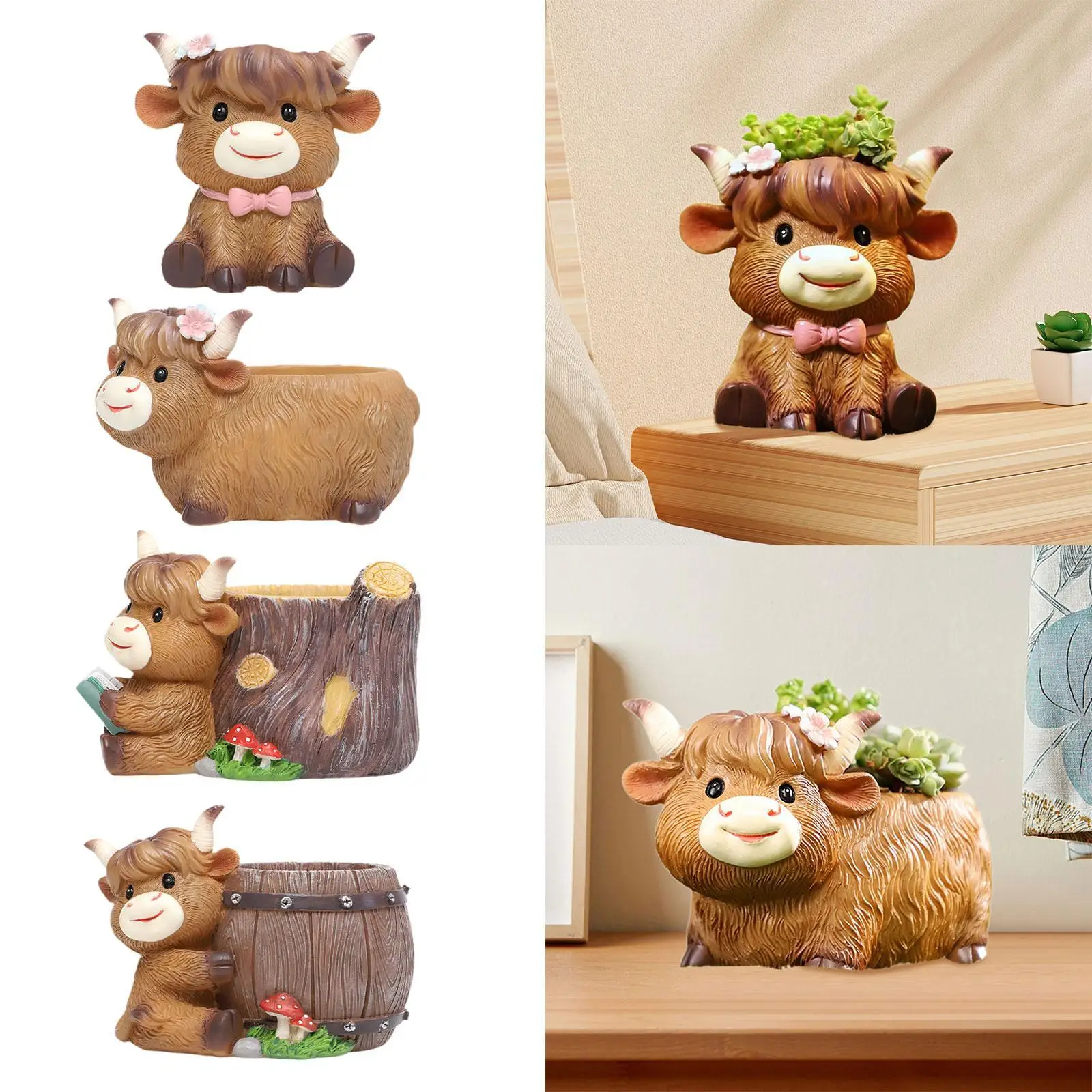 

Cute Animal Planter Decorative Craft Planter Pots for Outdoor Office Balcony