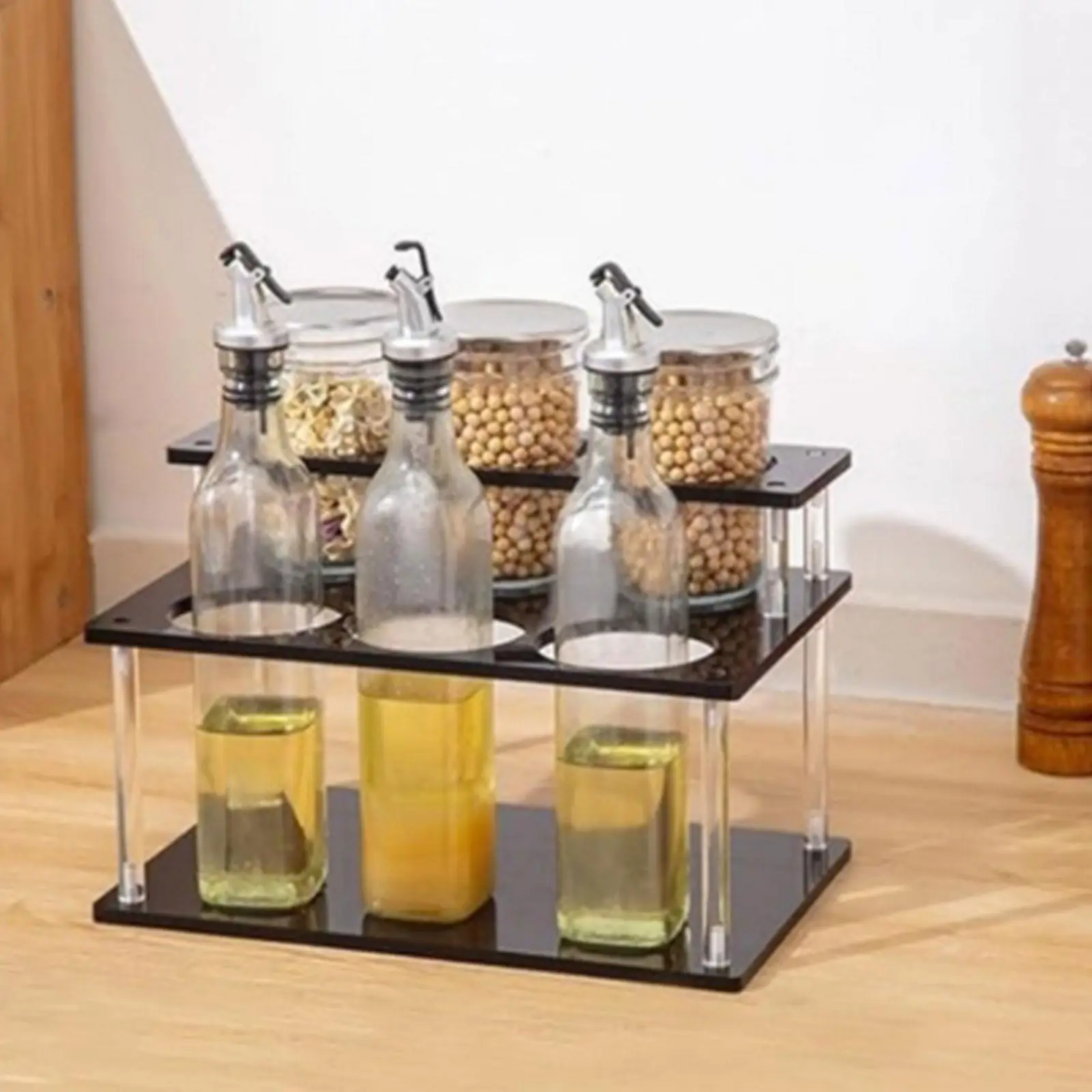 

Coffee Syrup Rack Dressing Display Kitchen Countertop Cafe Bar Space Saving Multifunctional Condiment Storage Rack Spice Shelf