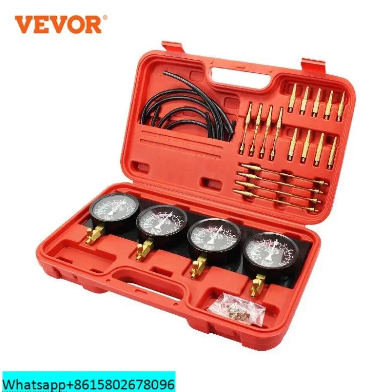 

Vevor Fuel Vacuum Carburetor Synchronizer Carb Tools sync 4 Gauge Set with Rubber Hose Vacuum Balancer Meter Kit For Motorcycle