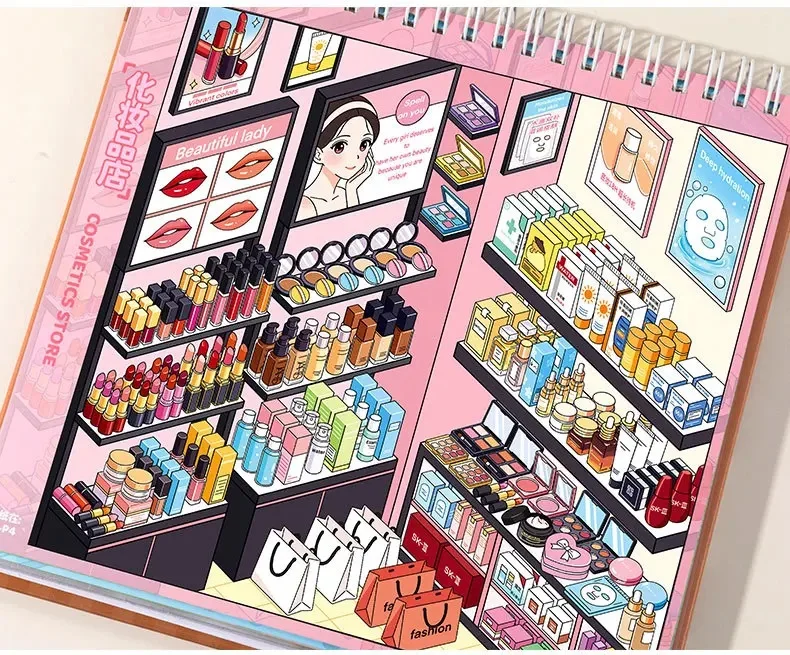 Kawaii Store Code Goods Series Sticker Scene Collection 3D Scene Book DIY Handmade Sticker Home Decoration Party Sticker Gifts – Detail 12