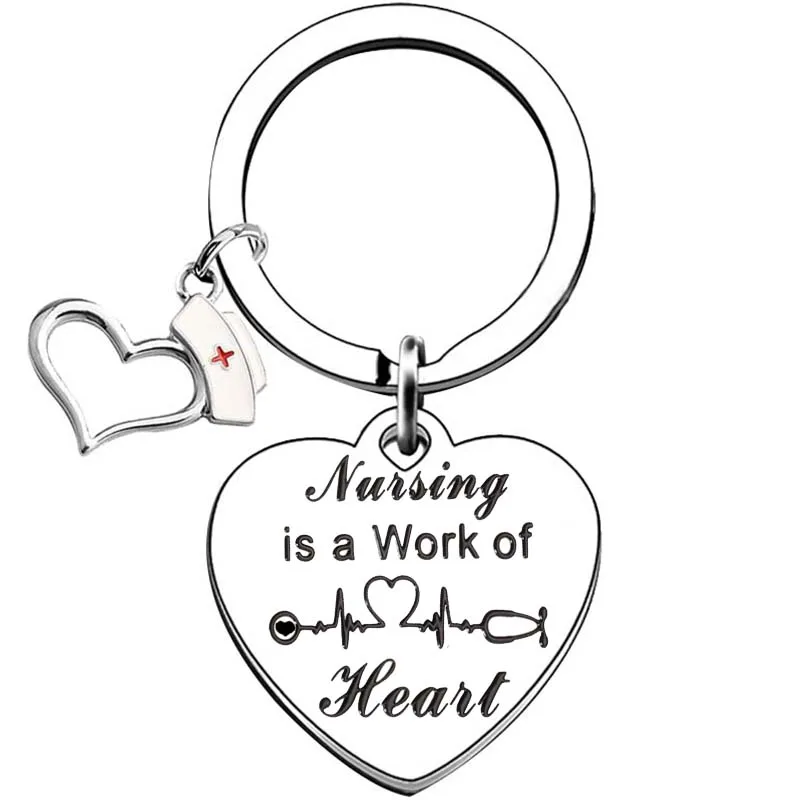 Heart shape Nurse Graduation Gift Keychain Pendant Small Gift For Nurse Small Souvenir