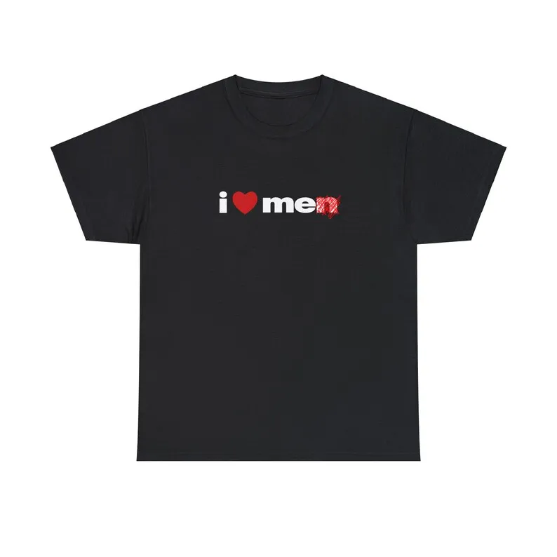 I Heart Me Classic Unisex Heavyweight Cotton T-shirt Women Men Streetwear Harajuku 90s Vintage Trending Print Short Sleeve Tees
