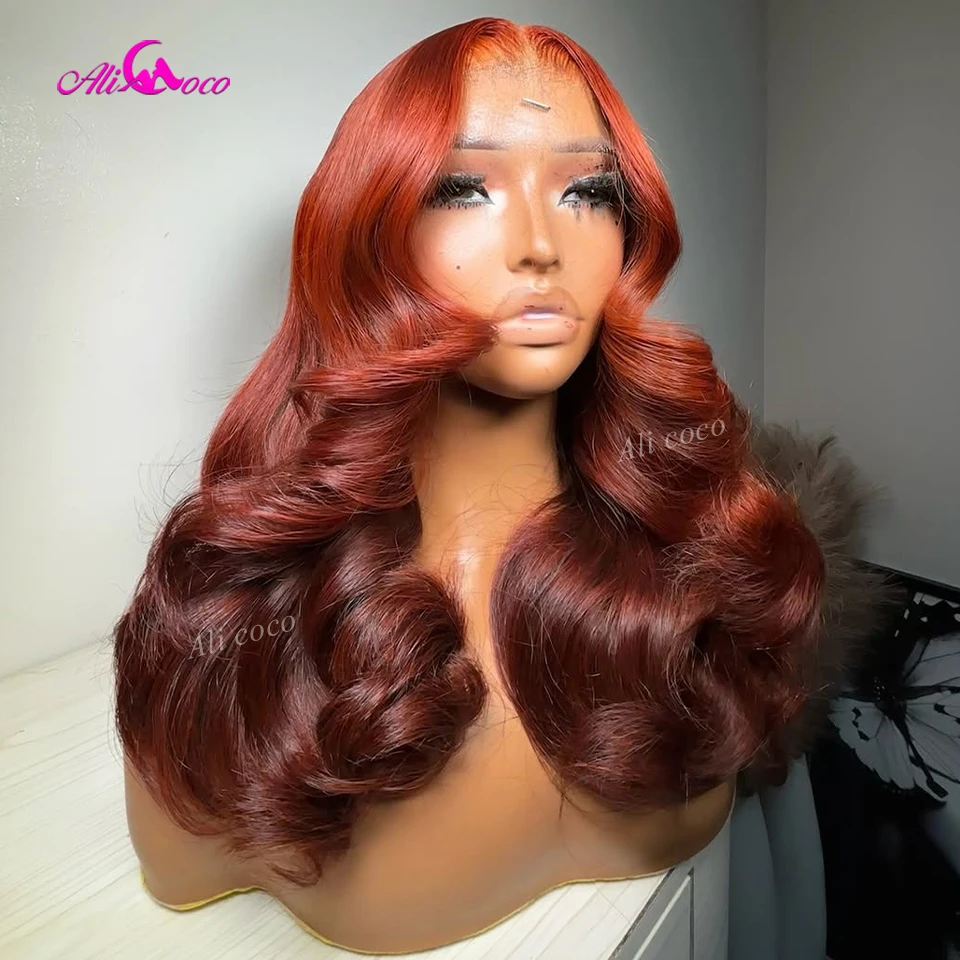 

Ombre Orange Body Wave Human Hair Wig 13x6 Lace Front Wigs 5x5 Lace Closure Orange Colored Wigs for Women