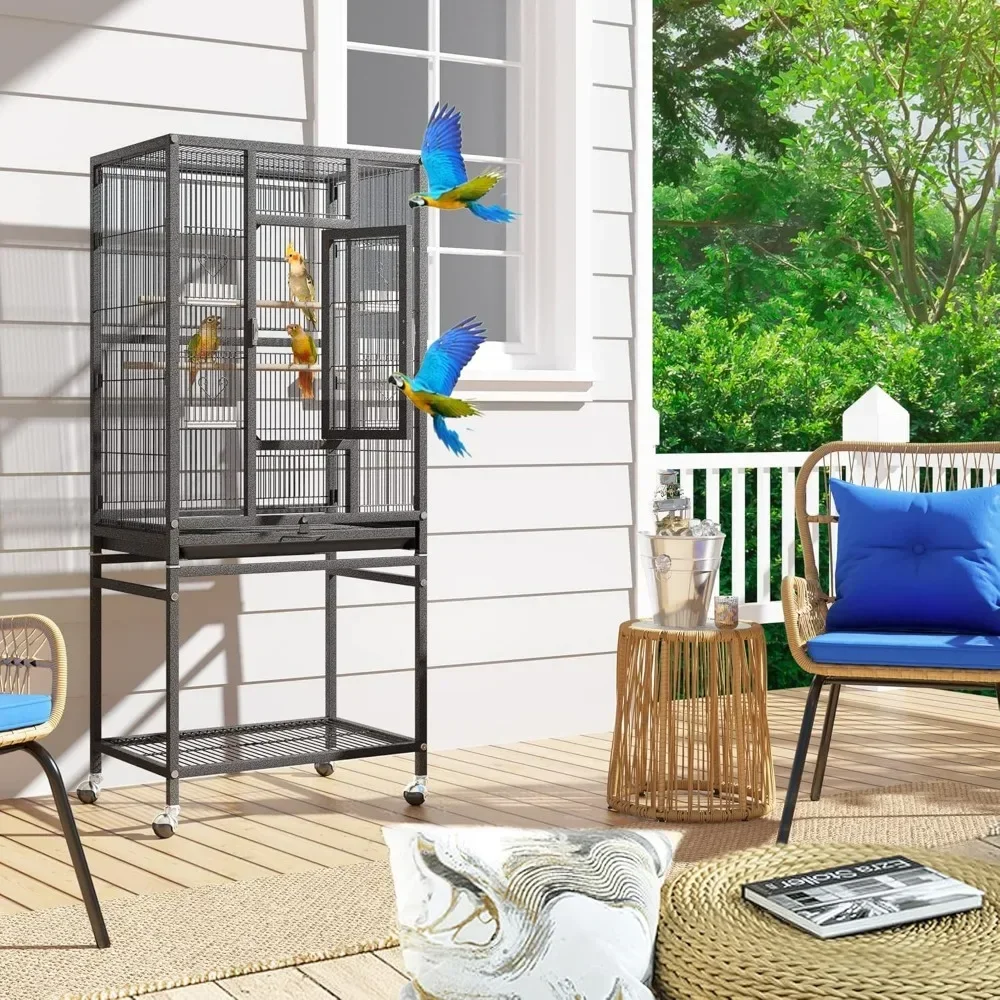 53 inches Bird Cage Seed Catcher & Birdcage Cover, Bird Cages for Parakeets, Parrot, Cockatiel, Pigeon, Finch cage for Birds