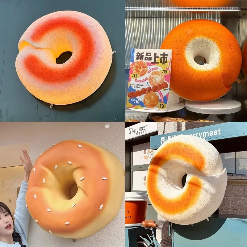 

Simulation big bagel model luminous bread baking shop door decoration three-dimensional sign
