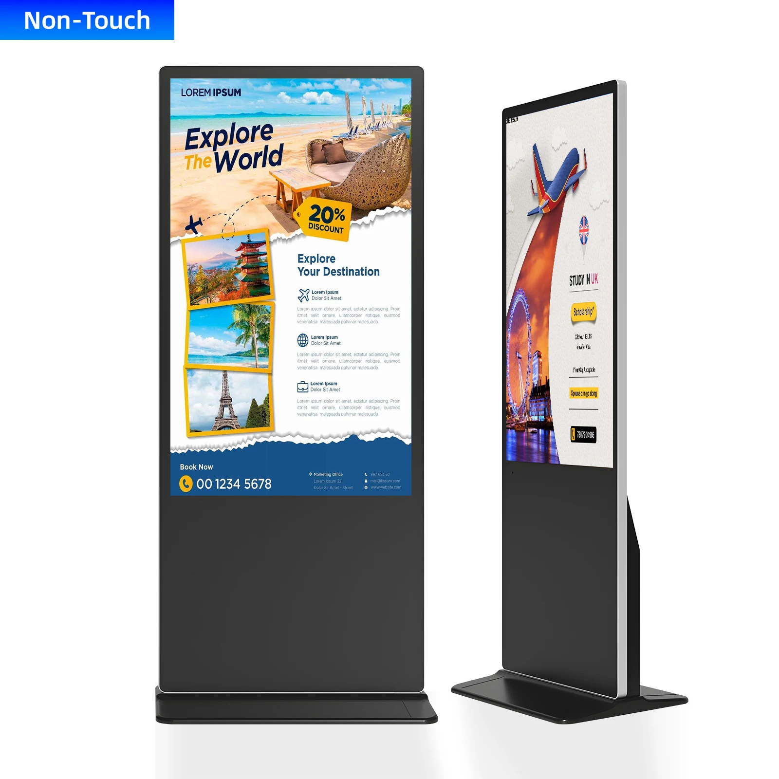 32-65 Inch Commercial Full Color LCD Floor Stand Advertising Video Player with Animation Indoor Digital Signage Display