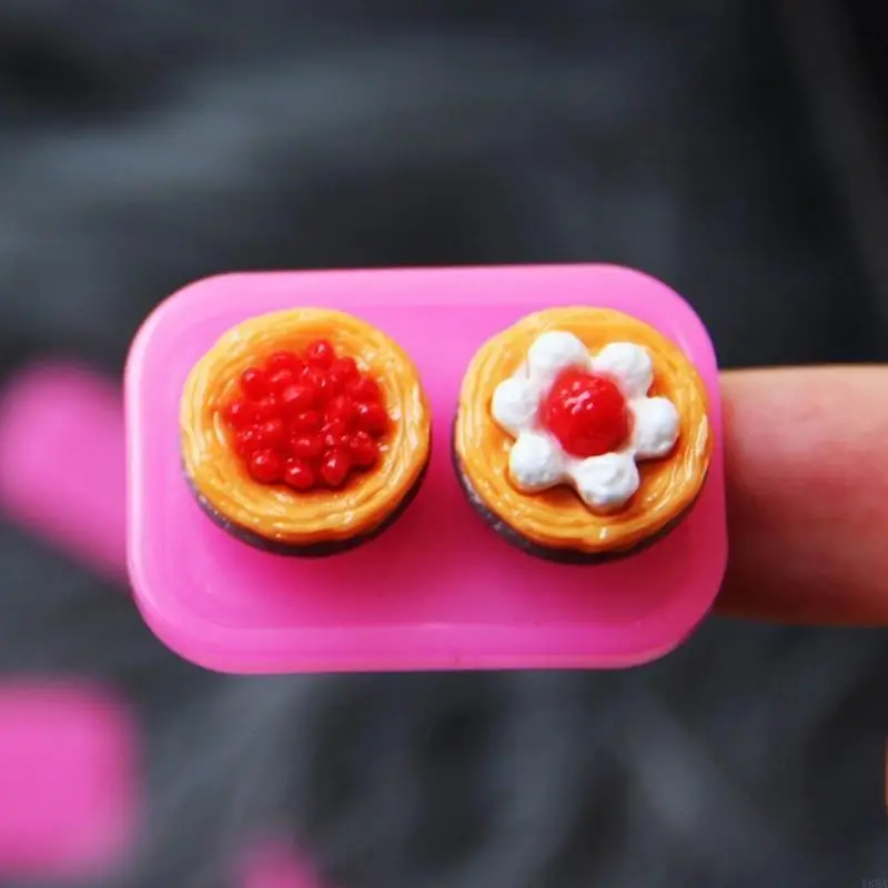 Y88A Resin Molds for Pendant Silicone Jewelry Casting Molds Mini Plate Play Tray Keychain Molds with Hangings Hole DIY
