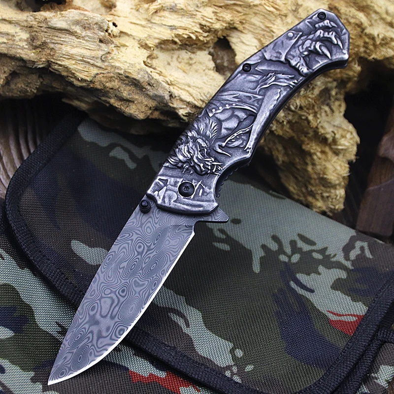 

Dragon engraving Folding knife Ornamental knife Carry on portable pocket knife Mini Gift Knife High hardness outdoor knife