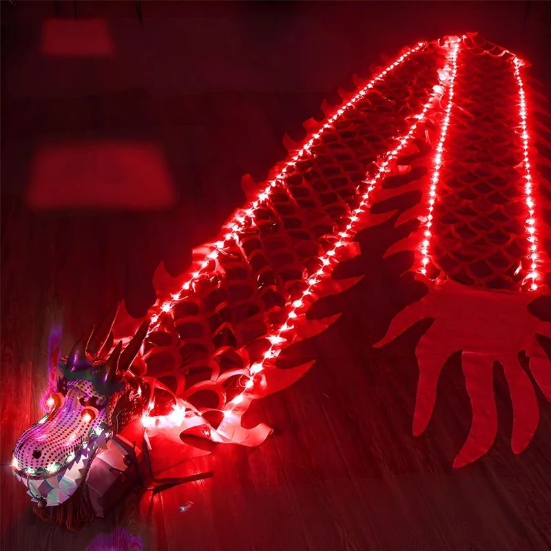 3/5 metros LED brillante danza del dragón chino Festival del dragón accesorios de actuación escolar cinta de baile de Año Nuevo fiesta del Festival de Primavera