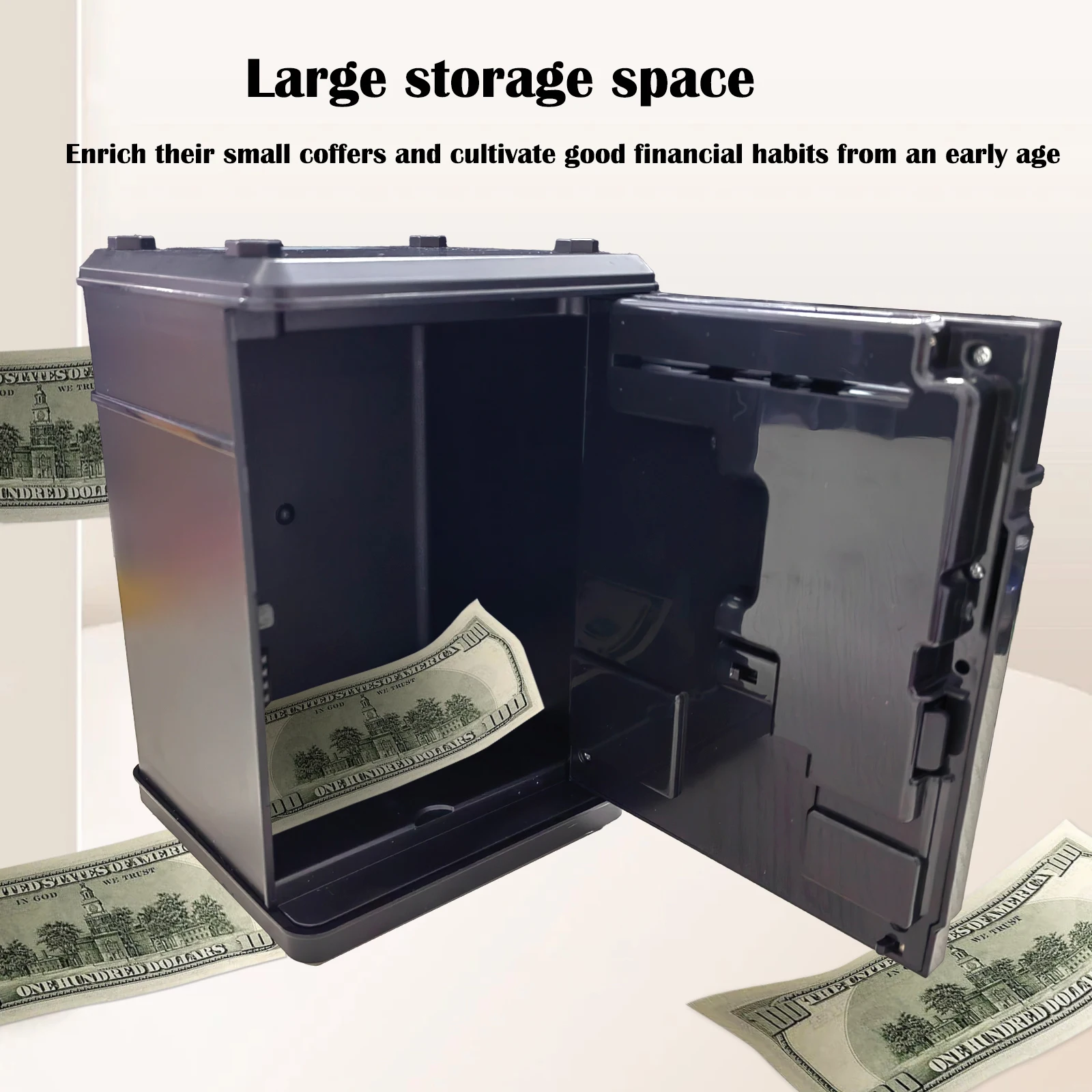 توفير صندوق بنك أصبع للأطفال ، صندوق كلمة مرور ذكي ببصمة الإصبع ، جهاز الصراف الآلي التلقائي ، فواتير العملات النقدية ، آمنة ، لعبة