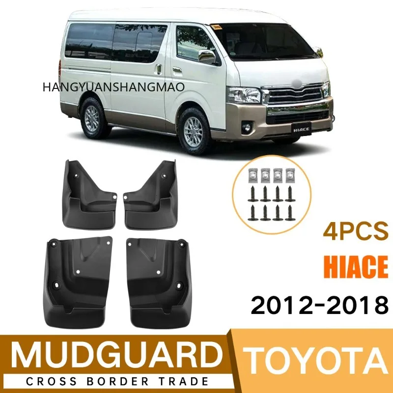 Mud Flaps Set of 4 for Toyota Hiace 2012-2018 Car Accessories for Fender Splash Guards Mudguard Black ABS Tire for Protection