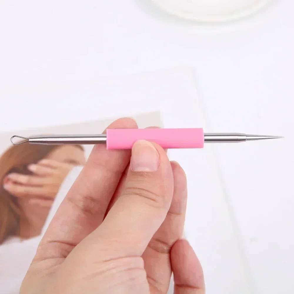 1PC Akne Clip Set Zelle Clip Akne Nadel Quetschen Mitesser Drücken Stange Reinigung Gesichts Edelstahl Schönheit Werkzeug