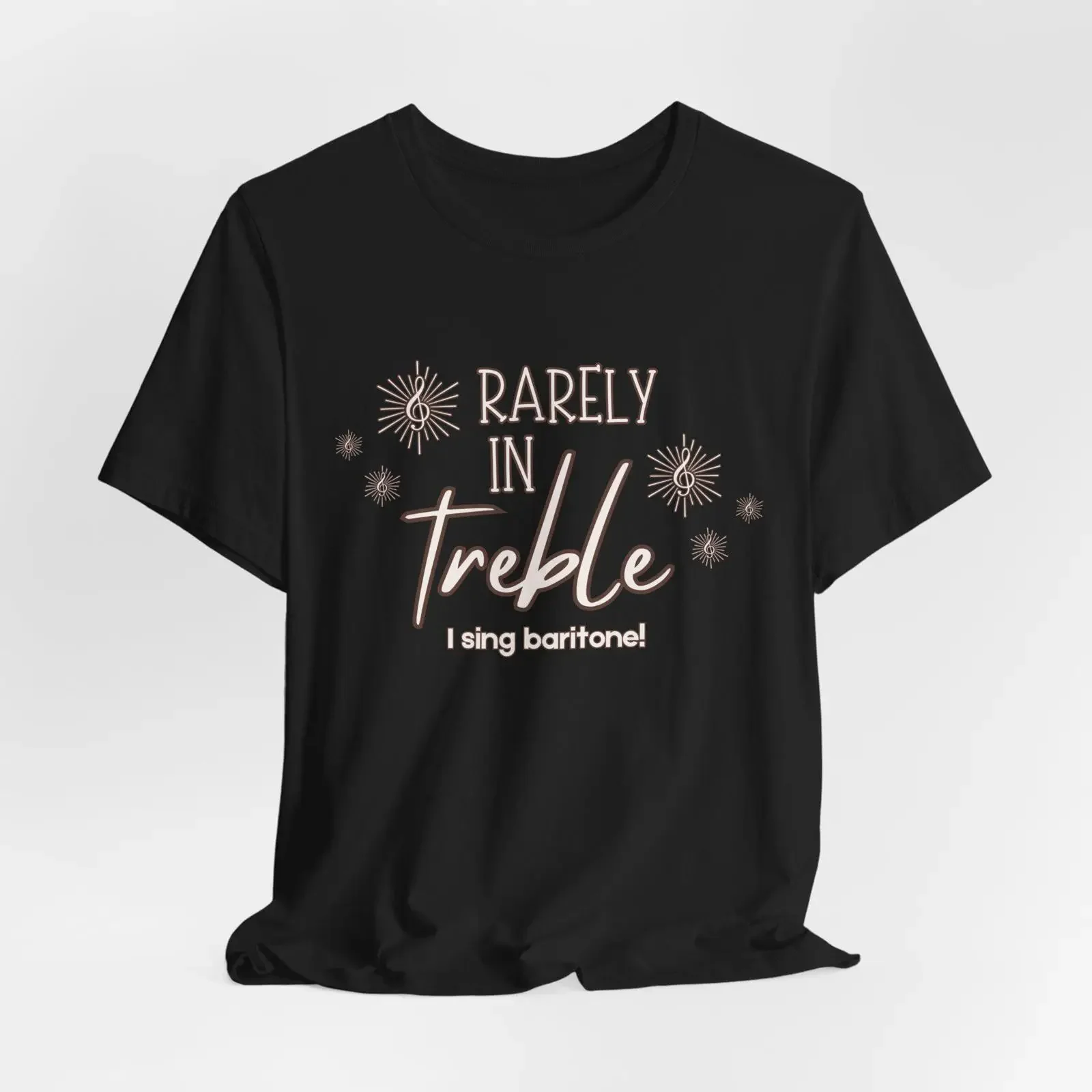 Rarely In Treble I Sing Baritone Funny T Shirt for Vocalist Choir Singer Musician vintage Washed Casual Versatile