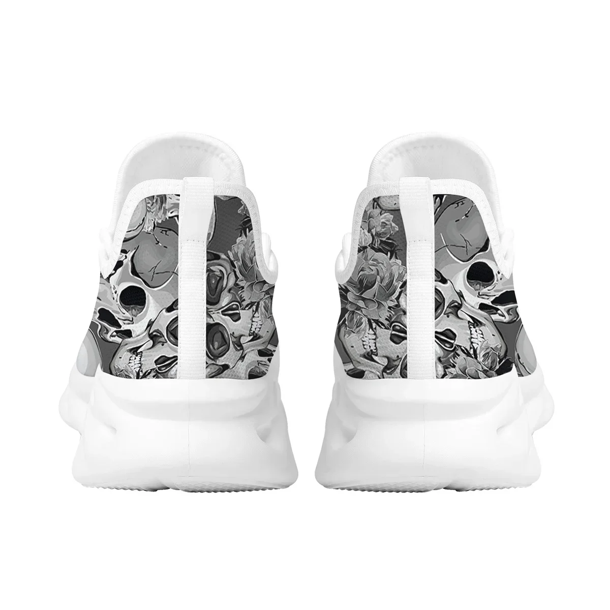 Gothic Skull Print Ladies Casual Vulcanized Shoes New Comfort Jogging Shoes Fashion Lace Up Sneakers Zapatos Mujer