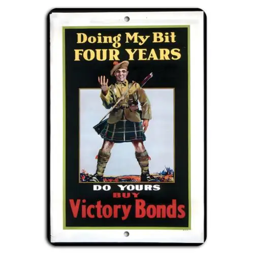 Join the Cause: Invest in Victory Bonds Today!-Aluminum-tin sign