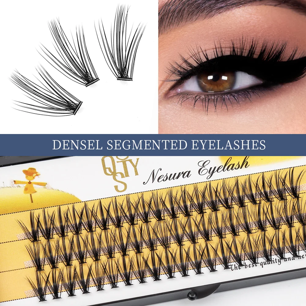 QSTY Lash Clusters 60Pcs Cluster Lashes 20D 0.07CD Curl Mix8-14mm Individual Lashes Soft&Comfortable DIY Eyelash Extension