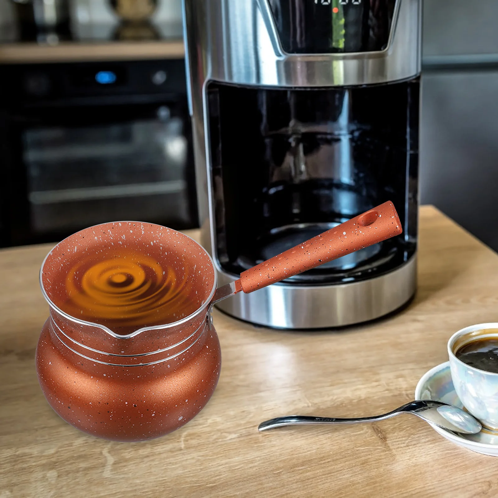 Mini Coffee Pot Nonstick Cooking Saucepan Ceramic Like Finish Spill Proof Spout Design for Milk Coffee Restaurant