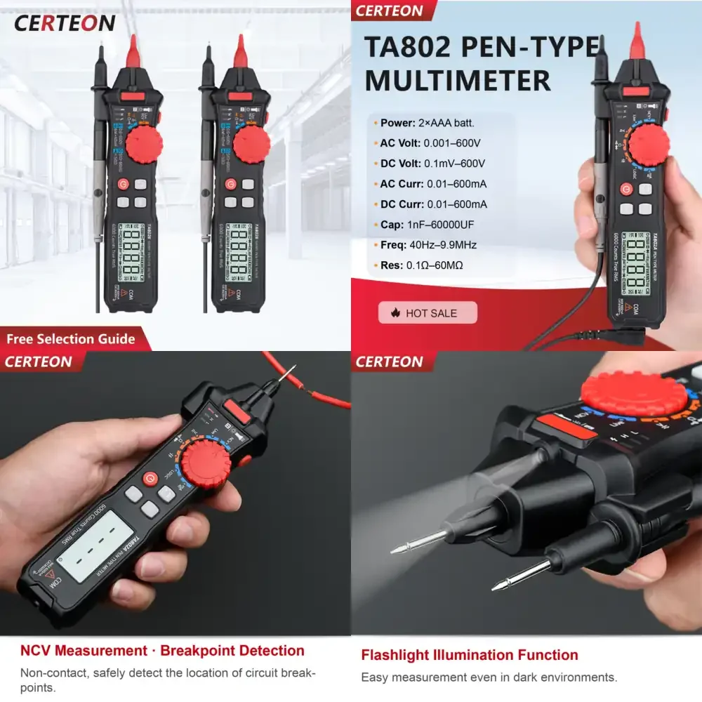 

Высокоточный компактный мультиметр-ручка NCV Auto RMS с дисплеем для измерения переменного и постоянного тока, для использования на объектах, с высокой степенью безопасности