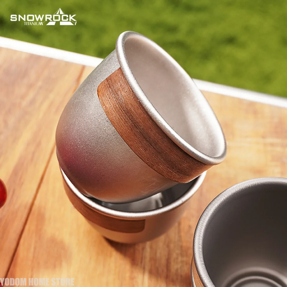 120ml Pure Titanium Single-layer Ice Flower Coffee Cup Outdoor Camping Water Cup Heat-resistant Antibacterial Drinkware