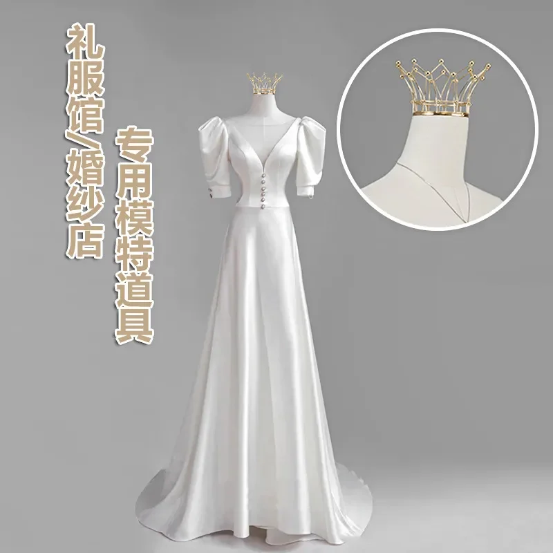 Half Body Female Mannequin Wedding Dress Display Stand Shop Window Prop for Bridal Gown Exhibition Hall Decoration