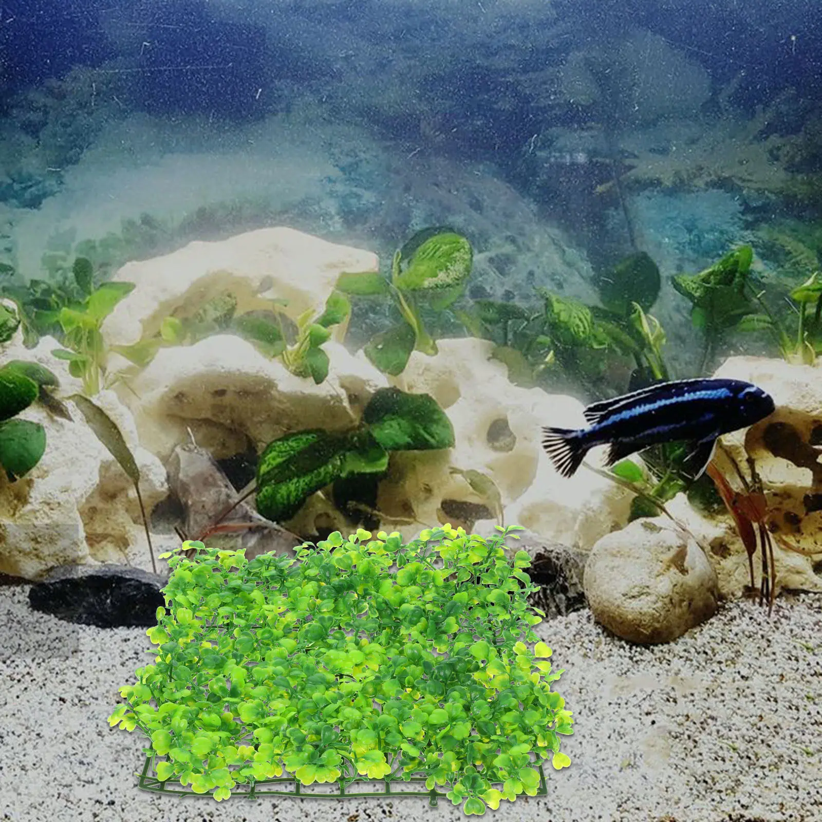 Lifelike Fake Water Grass for Aquariums Fish Tank Plants Decor Artificial Grass Lawn Scenery Natural Look Safe Easy Clean