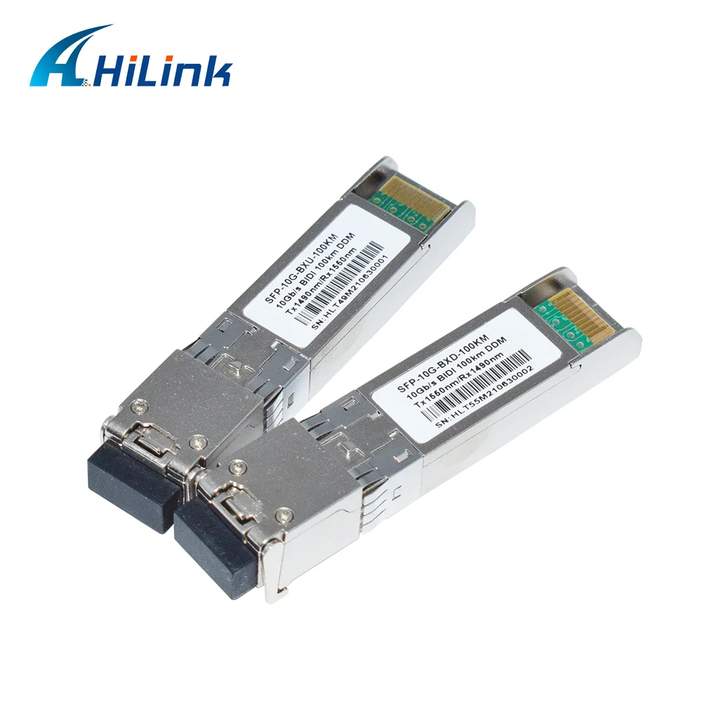 Hilink a lunga distanza 3 anni di garanzia Modulo ricetrasmettitore EML+APD 10G SFP+ BIDI 100KM 1490/1550NM