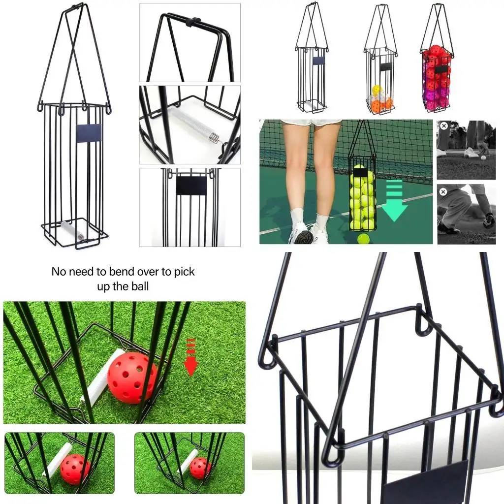 

Y1UC Portable Tennis Collector Tennis Hoppers Portable Pickleball Pickers Upper for Easy Pickup & Carrying