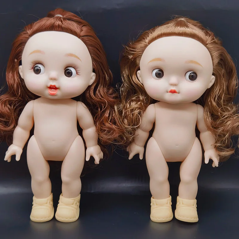 New 27cm Simulation Vegan Fat Doll Toy Cute Expression Naked Vinyl Body Doll Creative Kids Girl Play House Toys Birthday Gift