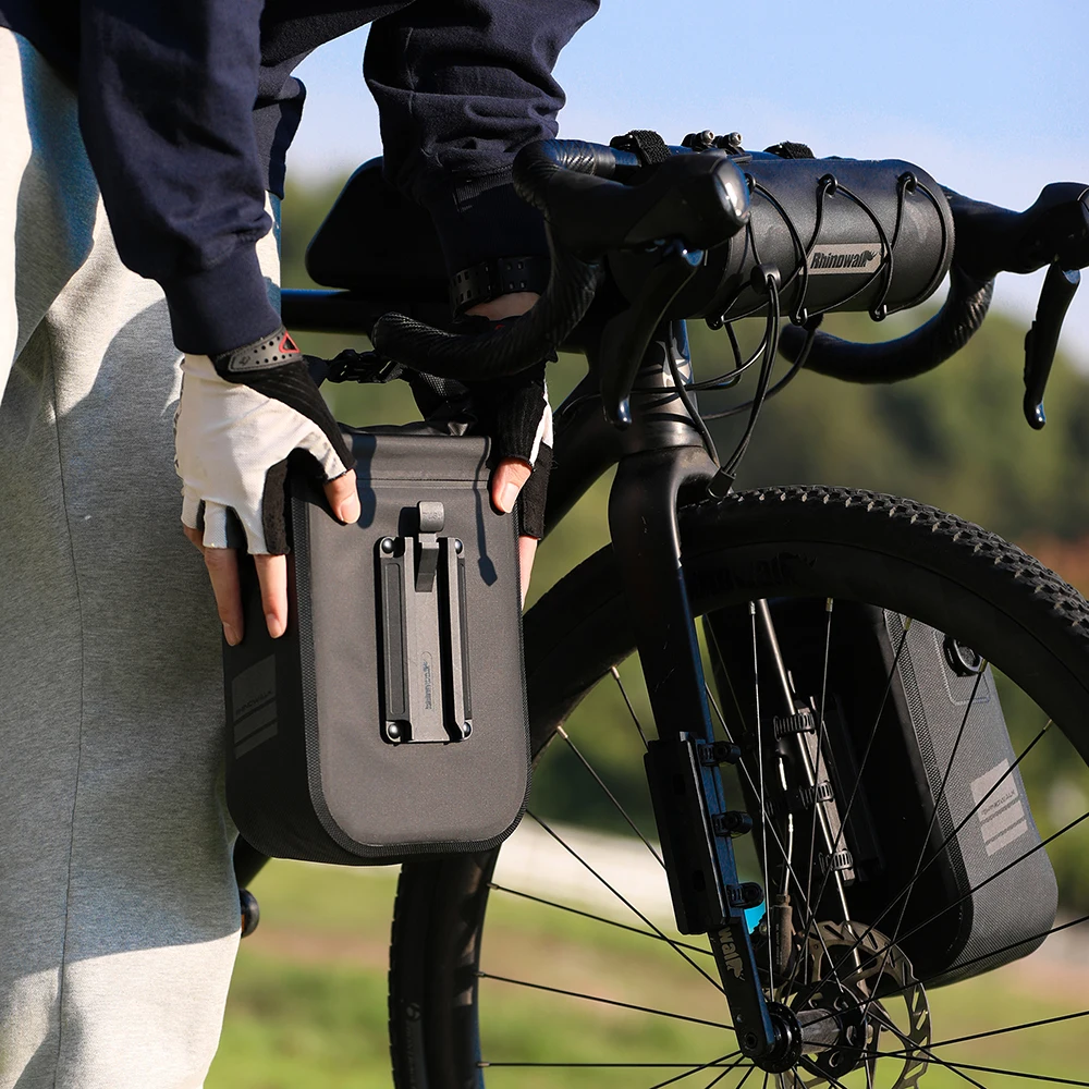 Rhinowalk Bike Bag For Fork Quick Release Bicycle Bag Waterproof 4-6L Electric Scooter Bag Bicycle Front Bag Bikebag Accessories