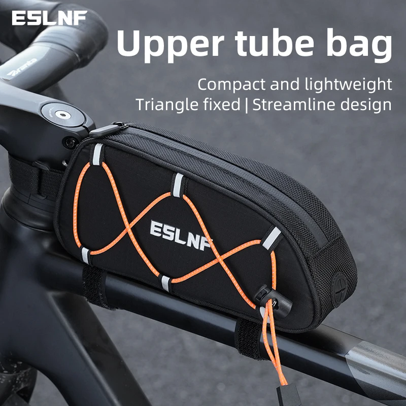 ESLNF Bike Bags Rainproof Reflective Front Top Frame Tube Bag Large Capacity Ultralight Bicycle Upper Pipe Bag Bicycle Bag
