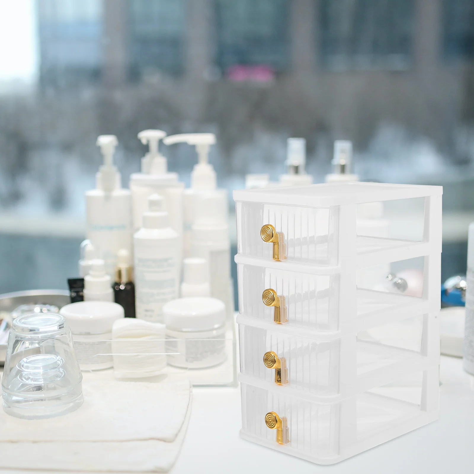 Desk Drawer Box Desktop Organizer Stationery Storage Clear Organizer Safe Material Compact Design Small Space Office