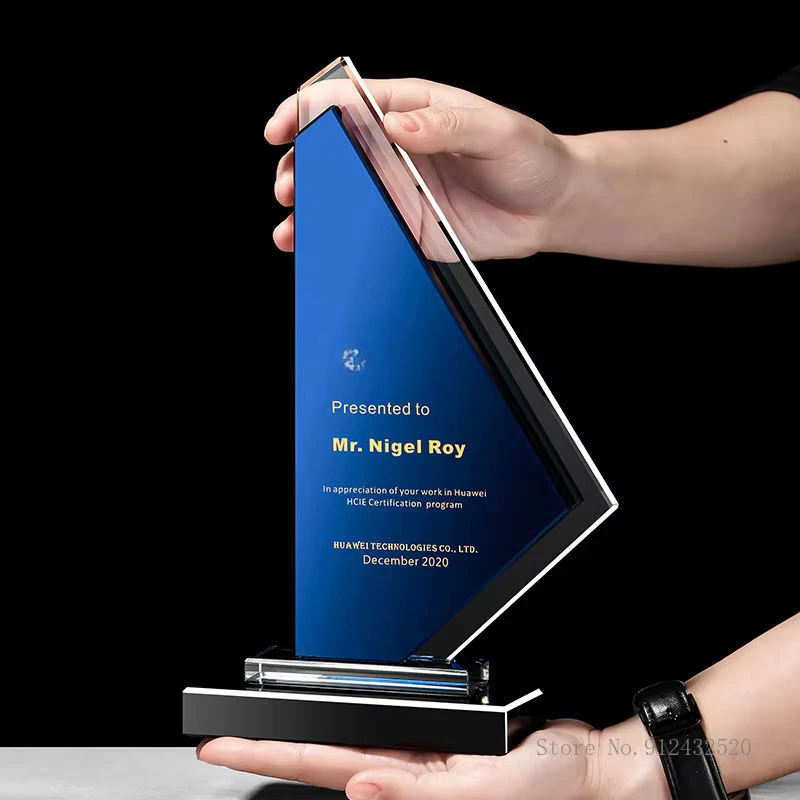 

Хрустальный трофей по индивидуальному заказу, творческая награда за ежегодное собрание, отличный сувенирный памятный подарок, украшение дома, 1 шт.