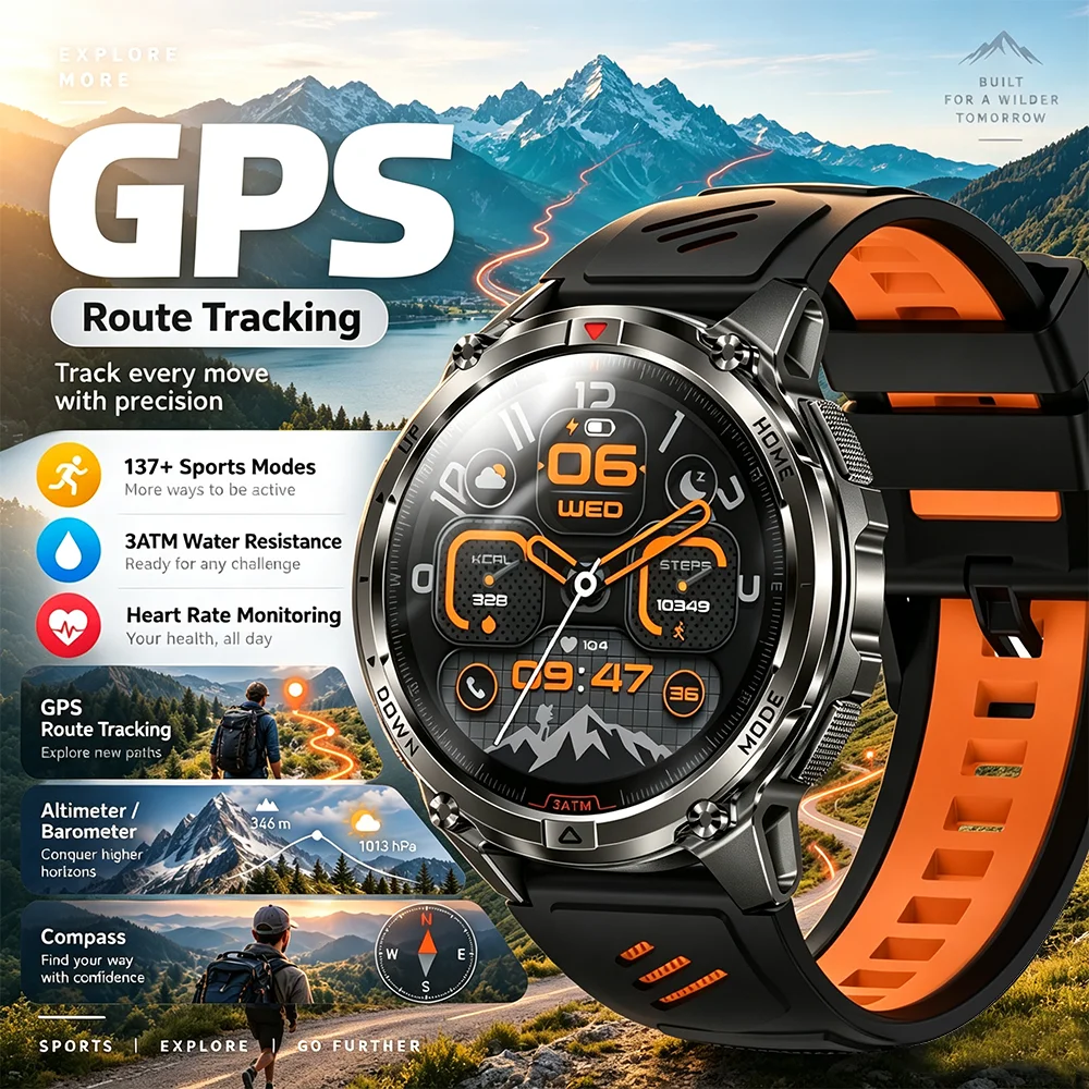 2026 2026 New T-Rex3 Pro 650mAh Battery Smart Watch GPS path 5ATM Waterproof Sports Run tracker Outdoors Compass Military Smartwatch - Aliexpress Deal