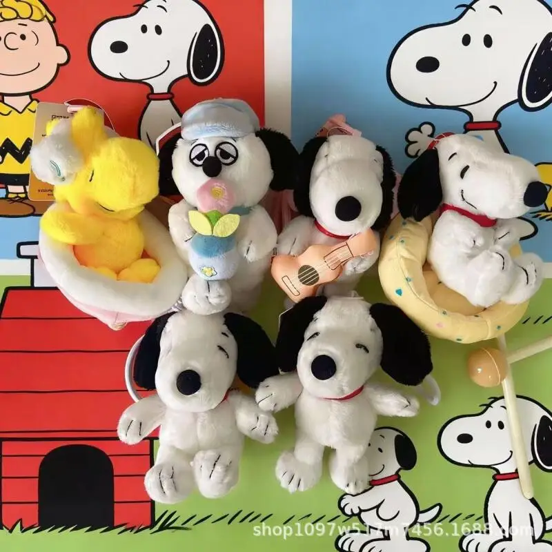 Genuine Peanuts Snoopy Stay-At-Home Diary Series Soft Plush Doll Pendant Stylish Bag Decor Lovely Ornament for Daily Matching
