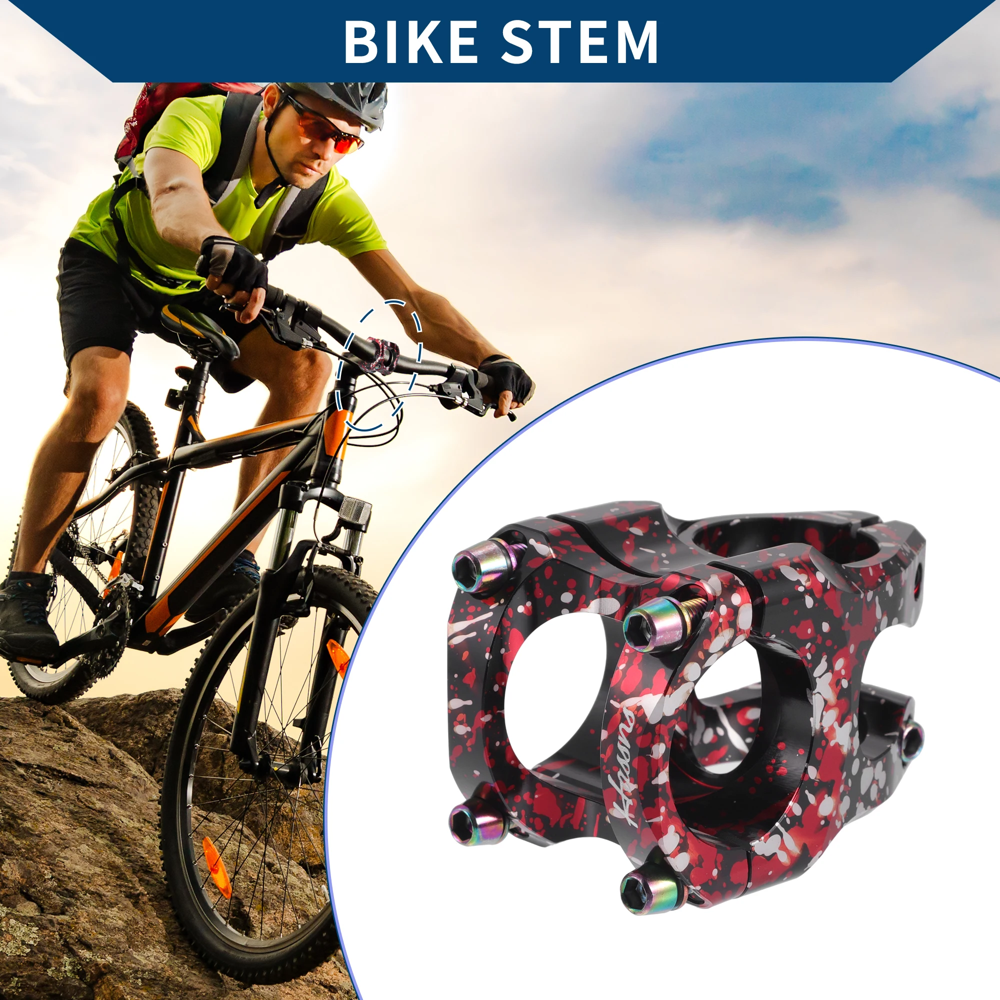 

X Autohaux велосипедный вынос, короткий регулируемый вынос руля для велосипеда, длина выноса 35 мм, красный, белый