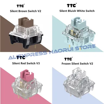 Yeni TTC dilsiz dokunsal anahtarı lineer sessiz anahtar mili vücut için mekanik klavye sıcak fiş 3Pin eksen DIY özel klavye anahtarları