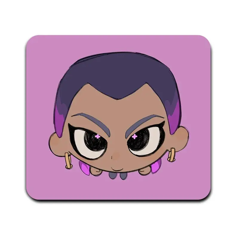 Glass Mouse Pad without Lock Edges Esports Character Purple Pad Mouse Pad Student Desk Mat Computer Mouse Mat Laptop Deskmat HD